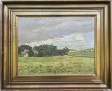 Impressionist Hans Knudsen 1865-1947 Wide Summer Landscape Denmark 1919