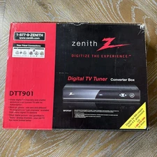 Zenith DTT901 Digital TV Tuner Converter Box W/ Remote, Cables, Manual-Brand NEW