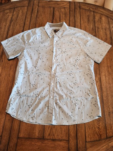 Lee Regular Fit Button Down Collared Front Pocket Designer Birds Shirt Mens (XL) - Picture 1 of 10