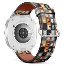 Owls Colorful Grid Vegan Leather Watch Band 40/44/46mm 