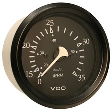VDO Cockpit Marine 85mm 3-3/8" 35 MPH Pitot Speedometer - Black Dial/Bezel