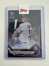 2025 Topps Now Owen Caissie Auto /10 Black Cubs Debut 579A