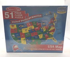 Melissa Doug 51 Piece United States of America Floor Puzzle, New / Sealed