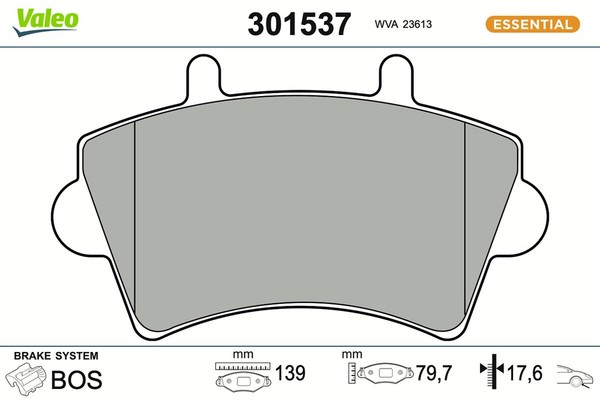 Valeo Bremsbelagsatz Scheibenbremse Essential 301537 FüR Opel Movano Renault X70-image