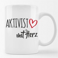 Kaffeetasse Aktivist Mit Herz Keramik Tasse Weiß Geschenkidee Souvenir PräSent W