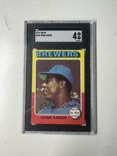 1975 TOPPS HANK AARON MILWAUKEE BREWERS HANK AARON  1975 TOPPS SGC 4 VG EX #660