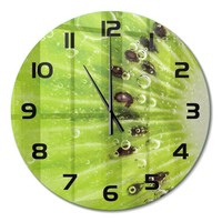 Runde Glasuhr Runde Wanduhr Aus GehäRtetem Glas Kiwi Schwarze Zeiger Fi60 Cm