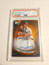 2022 Topps Chrome Black - Autographs Greg Maddux #CBA-GM Orange Refractor /25...