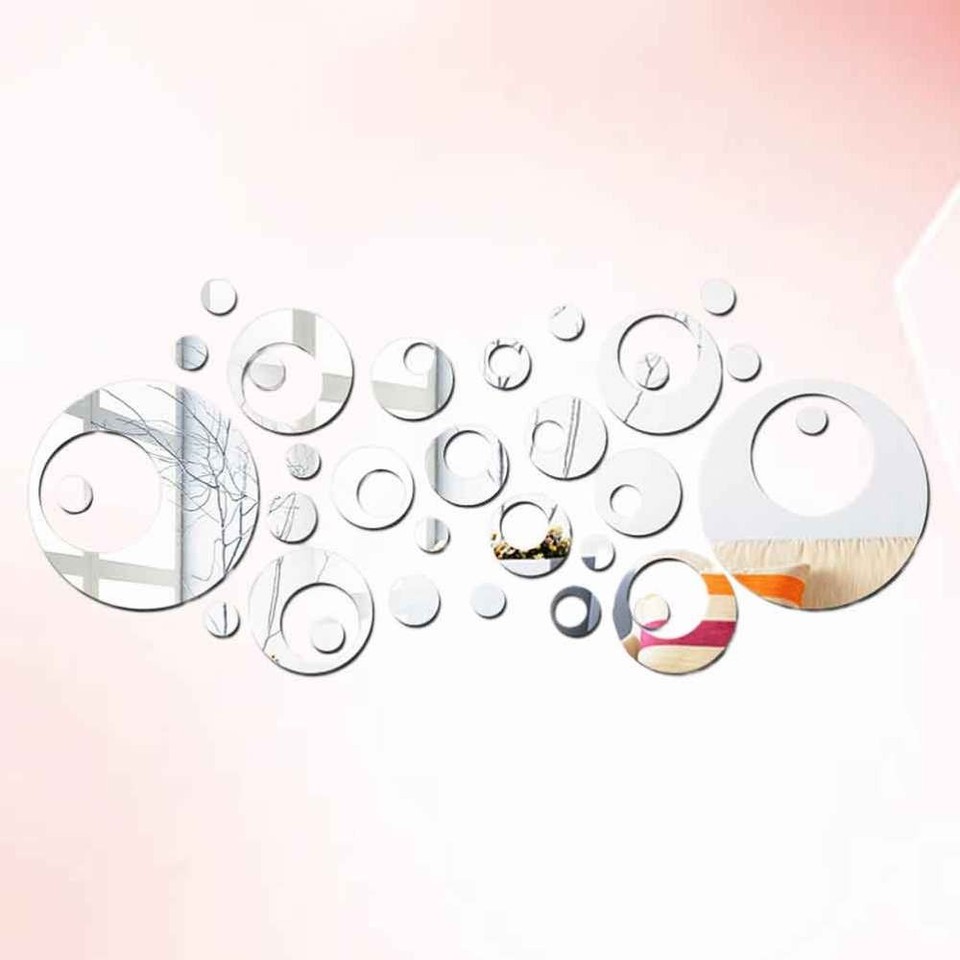 Mirror Stickers TV Wall Decoration Living Room Wall Art Decor eBay UK