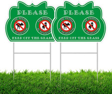 No Peeing/Pooping, Be Respectful Dog Sign, Keep off the Grass Yard Sign with Met