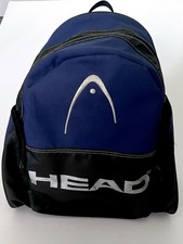 Vintage HEAD Tennis Backpack 90s Blue Black Sports Bag Racket Style