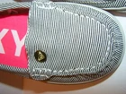 NEW Roxy Shoes Womens 6M Pixie Love II Canvas Sneakers Pinstripe Slip On Moc Toe