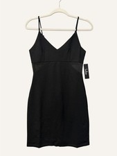 Lulus Sleeveless Mini Dress Mesh Cutout NWT Size Small Black Fitted