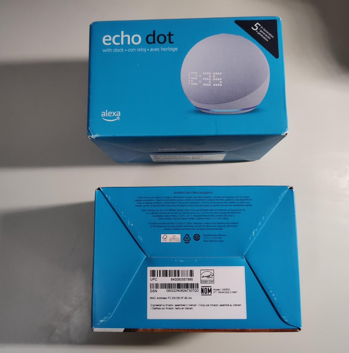 NEW Amazon Echo Dot 5th Gen Smart Speaker with CLOCK Alexa WiFi