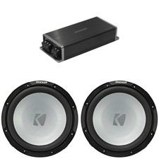 Kicker Marine KPX500.1 Powersports Amp  2 12" 4 Ohm Subwoofer Audio Upgrade