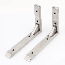 2 Pcs Stainless Steel L Shaped Angle Bracket Corner Brace Supports 150mm x 100mm