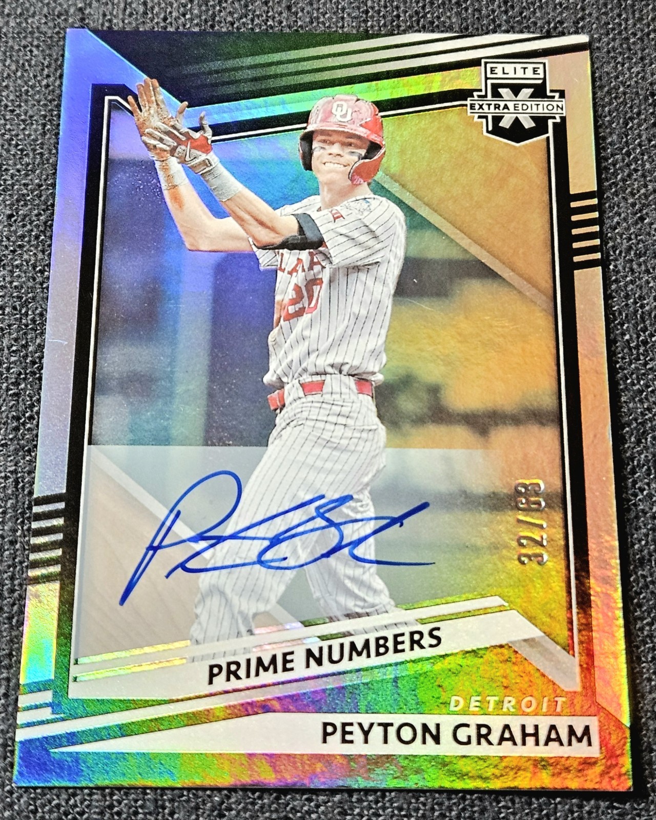 2022 Panini Elite Extra Edition /63 Auto Prime Numbers B Peyton Graham #51