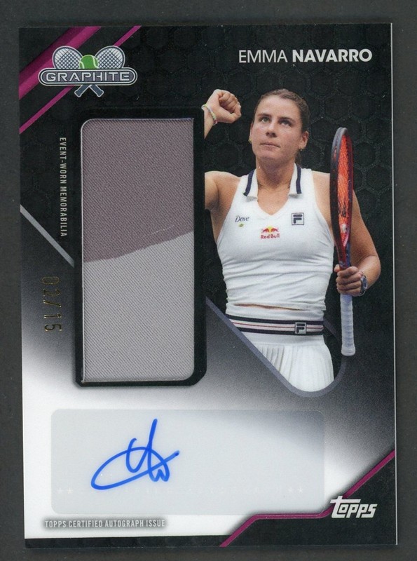 2026 Topps Graphite Emma Navarro Signature Relics Pink Refractor Auto #/15