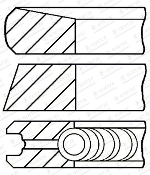 Goetze Engine Kolbenringsatz 08-447400-00 FüR Hiace Hilux Toyota 7 Pick Up 4 Bus-image