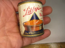 Vintage LIBBY'S PORK & BEANS TIN LITHO TOY CAN Miniature GROCERY STORE