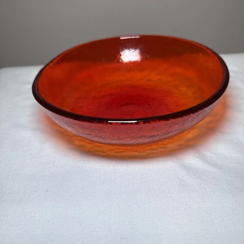 Vintage Murano Amberina Art Glass Bowl Hand Blown Mid Century Italian