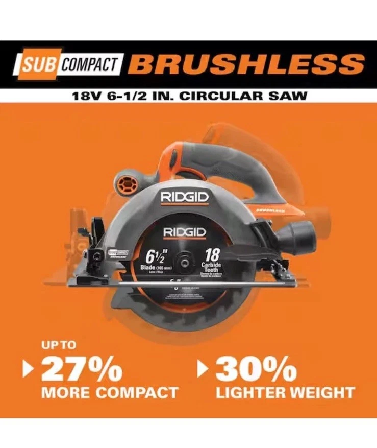 RIDGID 18V SubCompact Brushless Cordless 6 1/2" Circular Saw (Tool Only) - Image 4 of 4