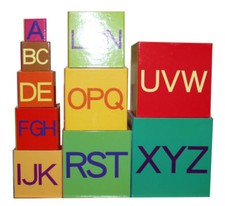 NEW 2 Alphabet Nesting Baby Stacking Building Blocks