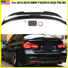 For BMW F30 F80 335i 328i Carbon Look PSM Style Rear Trunk Spoiler Wing Lip