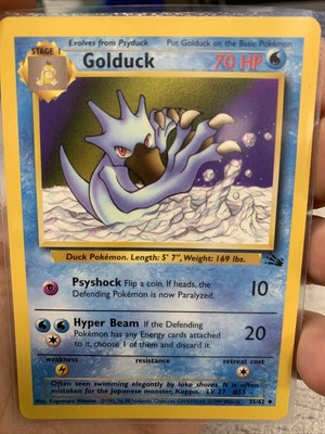 Pokemon Karte – Golduck (35) Aus Dem Fossil Set, 1. Edition, Wasser-Typ, 70 HP