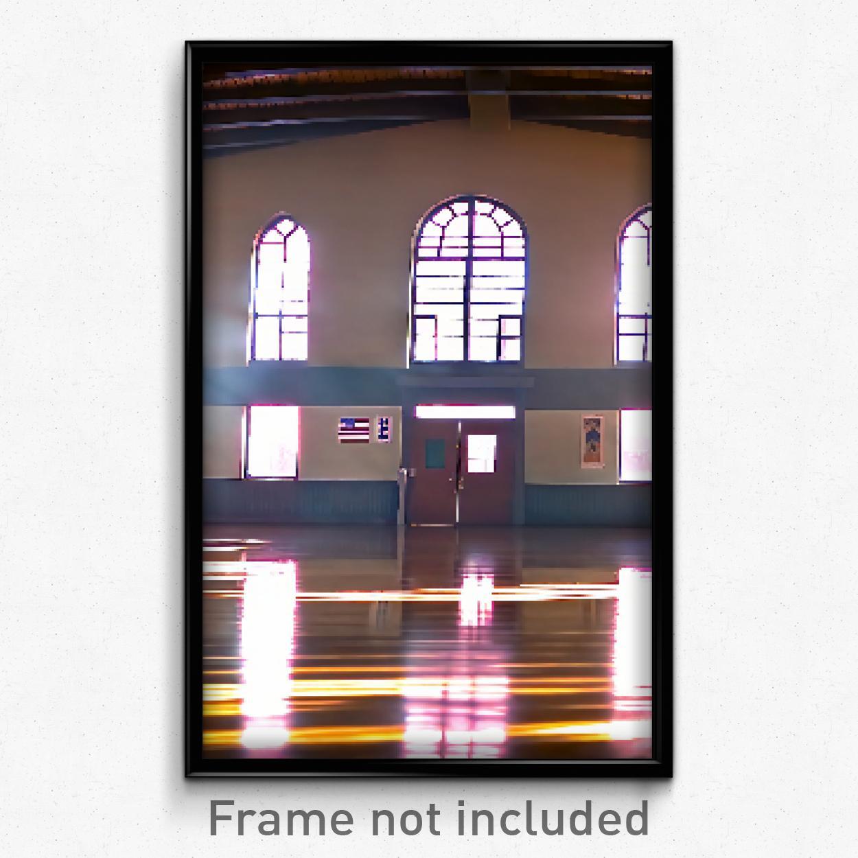 Pixel Art Poster - Quaint Middle School (8 Bit Psychedelic Video Game Print)