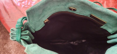VINTAGE BOTTEGA VENETA Teal Green Suede/Leather Hobo Bag - Picture 3 of 3