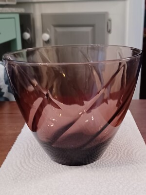 Morrocan Amethyst Depression Glass Ice Bucket/Tub 5.25'' Tall 