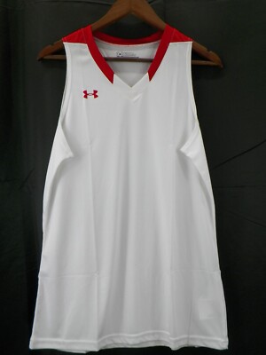 Under Armour Women's Stock Crunch Time Basketball Jersey Size Large White Red