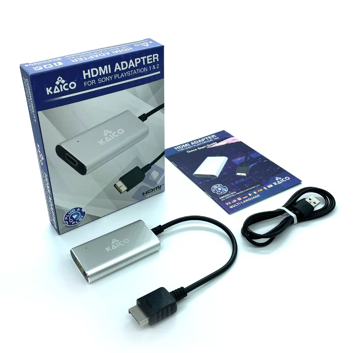 Kaico PS1 & PS2 HDMI - PlayStation to HDMI Adapter Converter - RGB and  Component