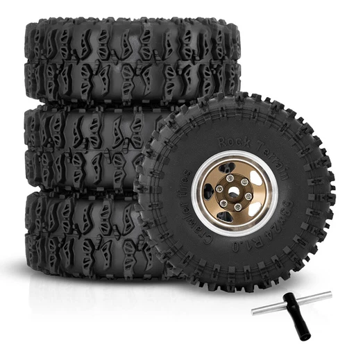 Llantas Beadlock de goma de aluminio de 1,0" neumáticos para 1/18 TRX4M 1/24 axial SCX24 - Imagen 16 de 17