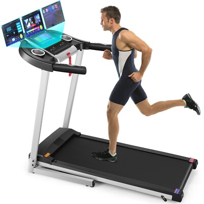 Foldable Treadmills for Home with Incline, Heavy Duty Treadmill with TV Screen 