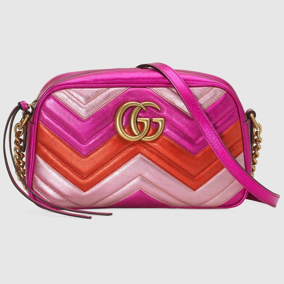 GG Marmont small shoulder bag in red leather