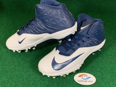 New Defect Mens Nike Zoom Code Elite TD Football Cleats White Navy Blue 12.5