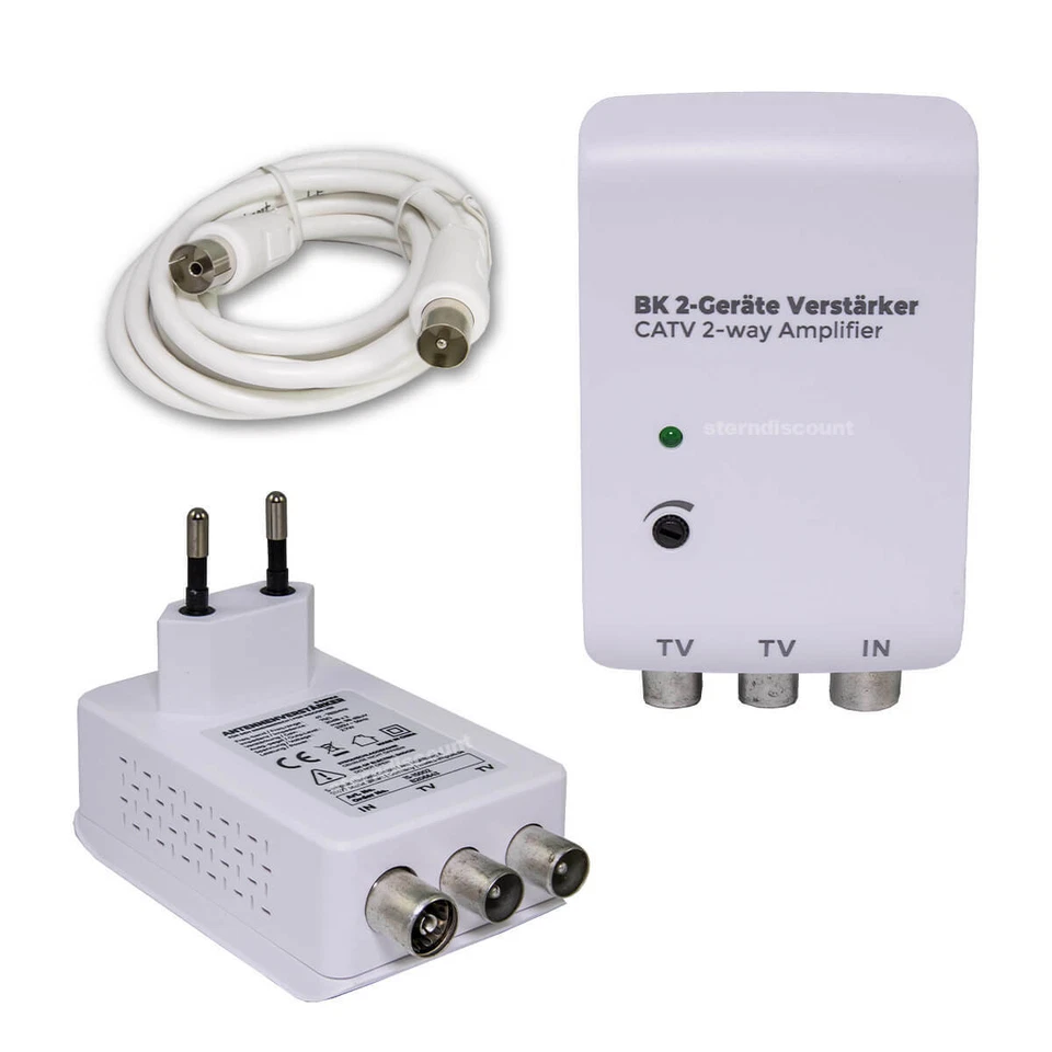 2 TV Geräte Verstärker für Kabelfernsehen 2 x 20 dB DVB-C / C2 T2 I-M HD UHD 4K - Bild 2 von 4
