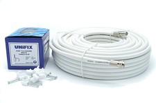 30M Meter White RG6 Satellite Freesat Coax Cable Lead For Sky Plus HD TV Coaxial