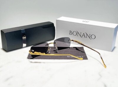 Bonano EyeGlasses Sunglasses Big C Diamond Cut Black Lens - BRAND NEW Jaguar