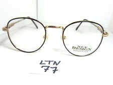NUE DESIGN Eyeglasses Frame 2039 col.96 Gold Black Mens Womens LTN-77 