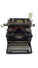 Vintage 1925 Antique Royal Typewriter with Dual Beveled Glass Side Panels thumbnail