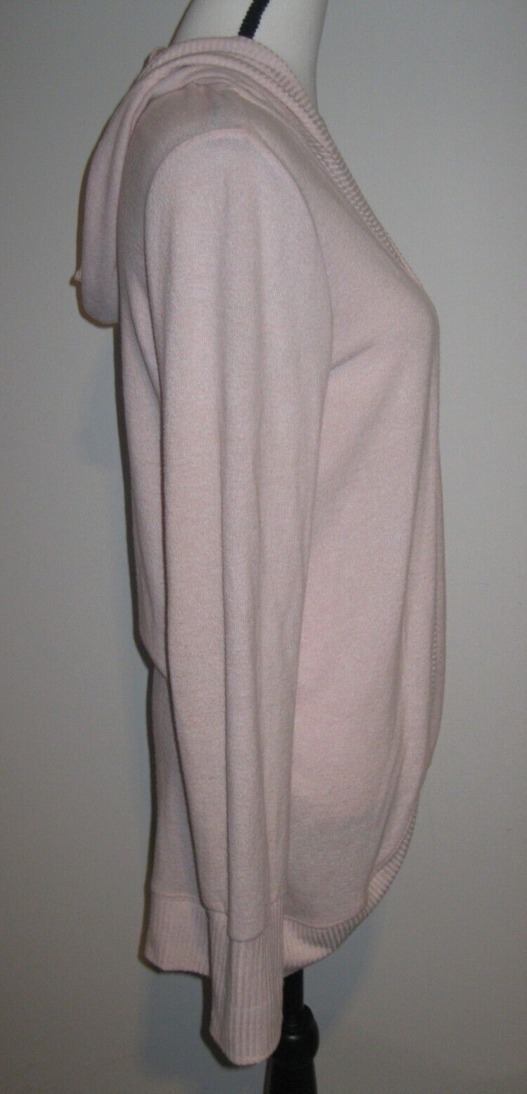 Grayson Threads Hooded Cardigan Open Front Soft Ribbed Trim Pink Size S  Small | eBay