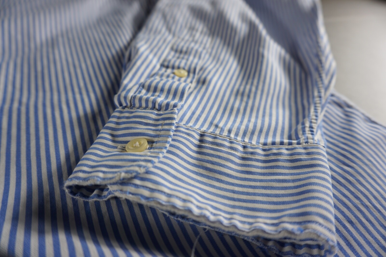 Camicia Ralph Lauren da uomo XXL blu bianco caramelle a righe manica lunga piccolo pony