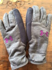 Under Armour Girls Youth Small Lightweight Winter Fleece Gloves EUC