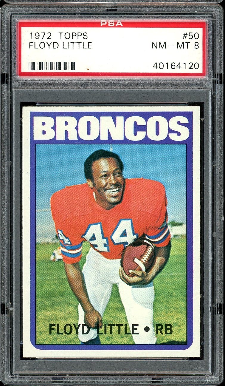 1972 Topps Football #50 Floyd Little PSA 8