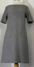 Tu Size 12 Dress Work Smart Pockets Black White 656