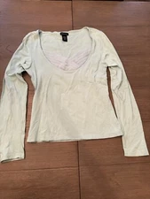 Victoria's Secret Moda International Vintage Long Sleeve Top Sz Med