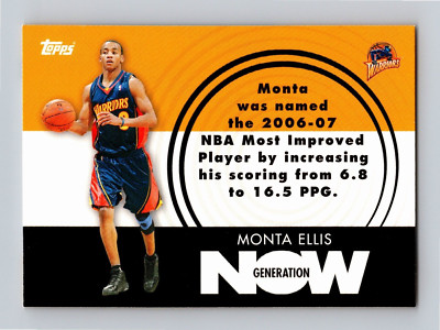 Monta Ellis 2007-08 Topps Generation Now #GN18 Warriors